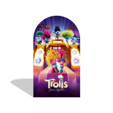 Trolls Theme Cartoon Arch Backdrop Wall Cloth Cover For Birthday Baby Shower Party